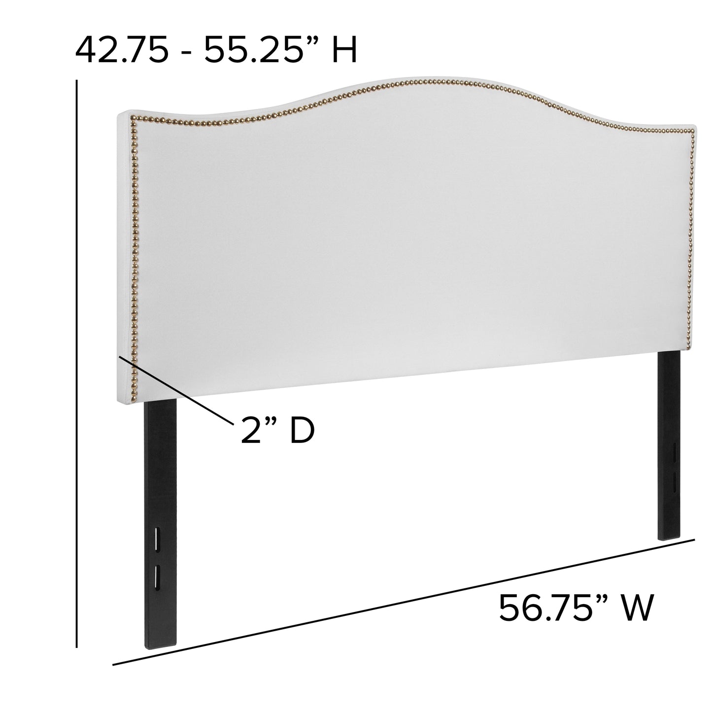 Full Headboard-White Fabric HG-HB1707-F-W-GG