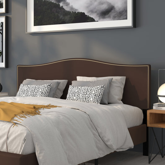 King Headboard-Brown Fabric HG-HB1707-K-DBR-GG