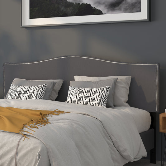 King Headboard-Gray Fabric HG-HB1707-K-DG-GG