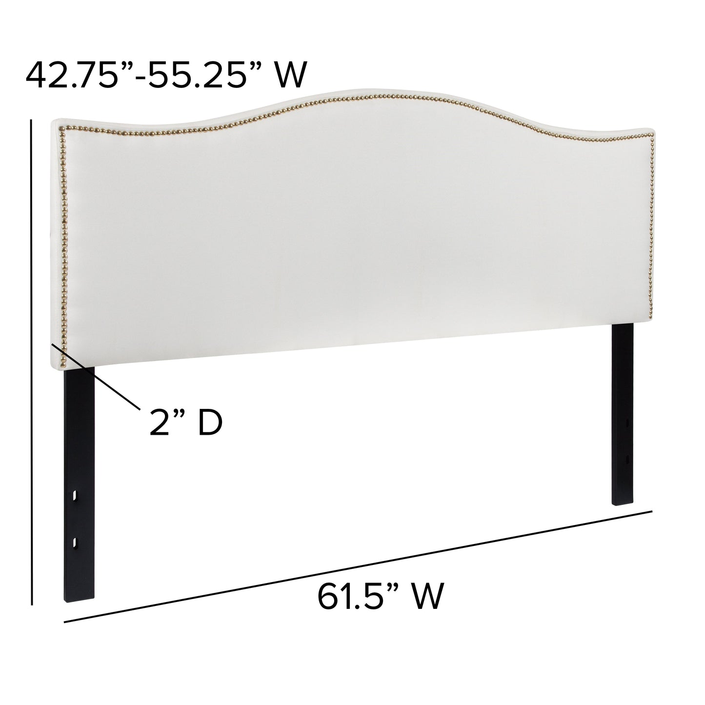 Queen Headboard-White Fabric HG-HB1707-Q-W-GG