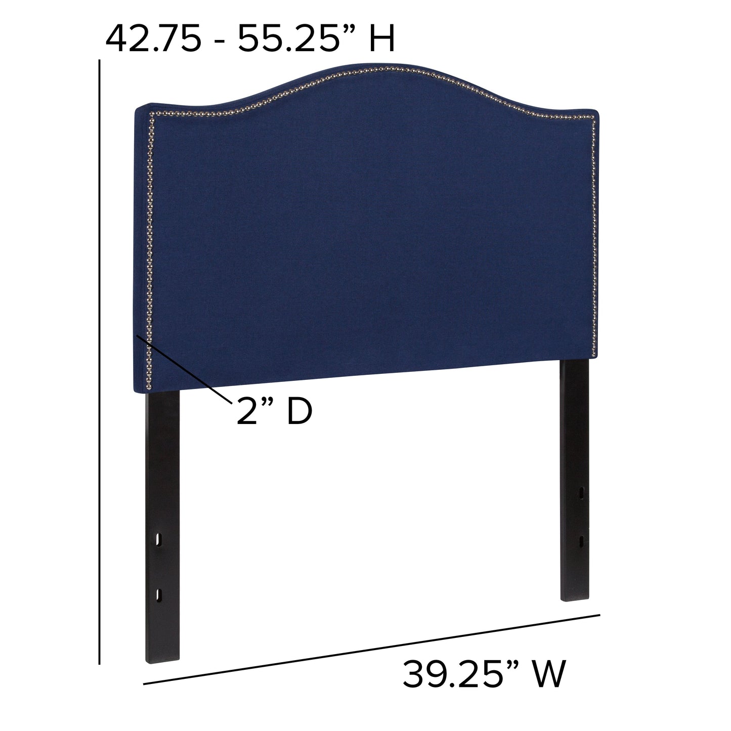 Twin Headboard-Navy Fabric HG-HB1707-T-N-GG