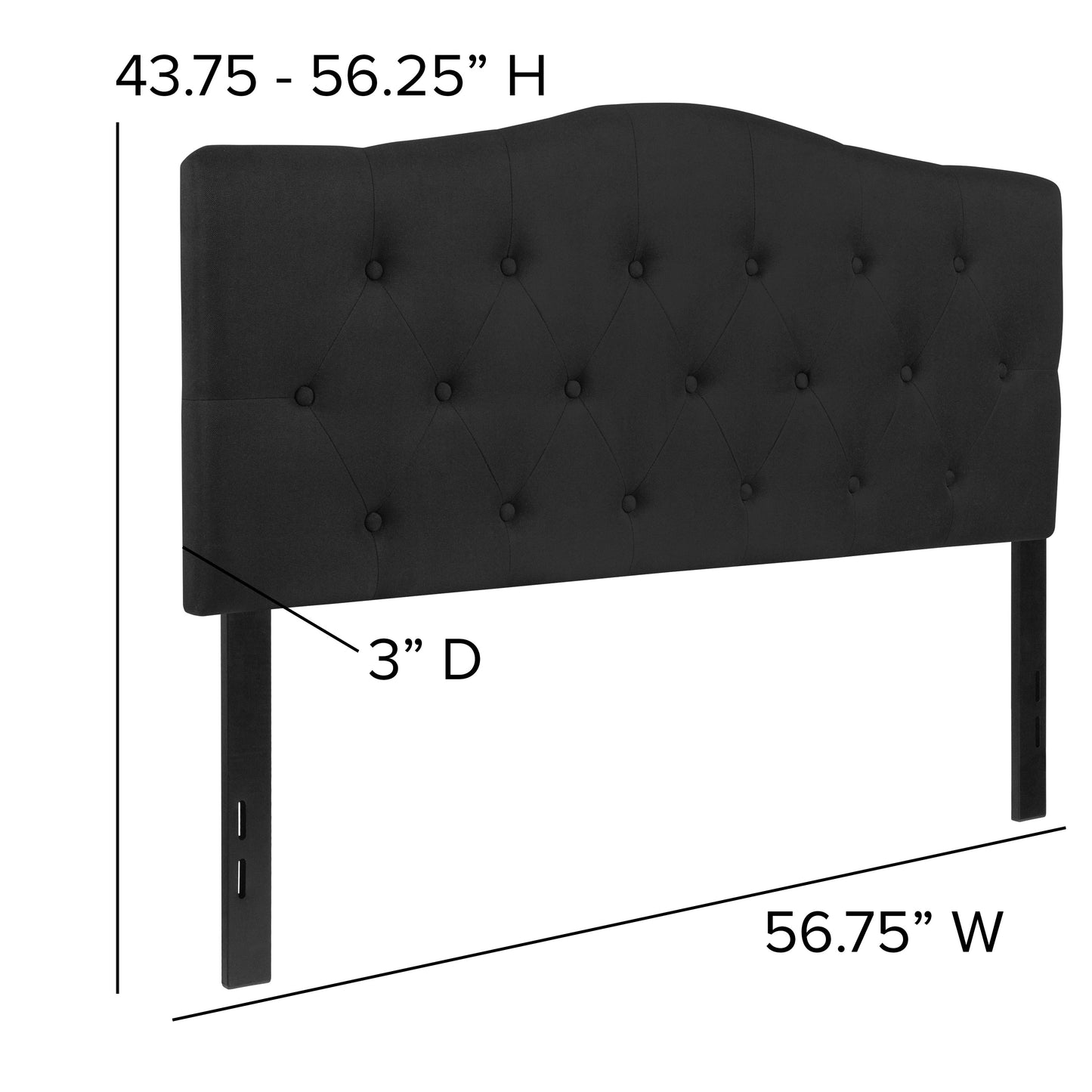 Full Headboard-Black Fabric HG-HB1708-F-BK-GG