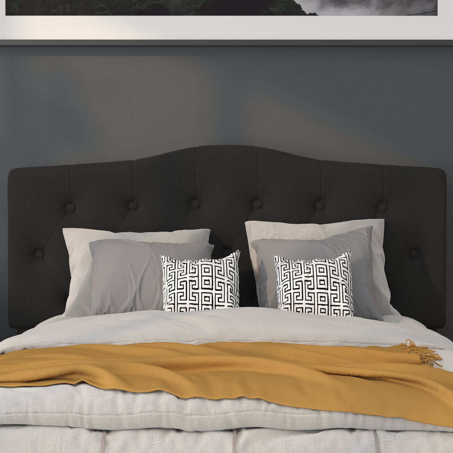 Full Headboard-Black Fabric HG-HB1708-F-BK-GG