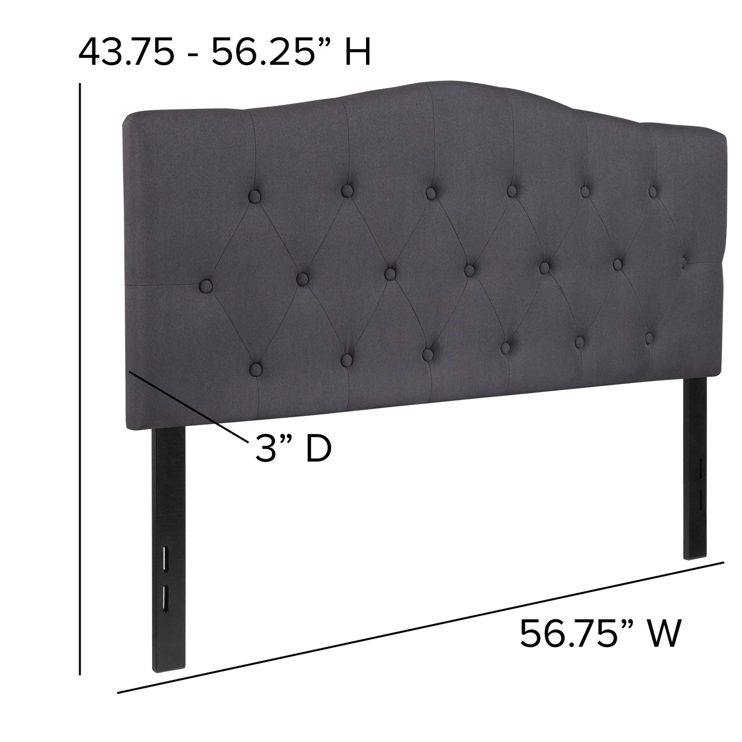 Full Headboard-Gray Fabric HG-HB1708-F-DG-GG