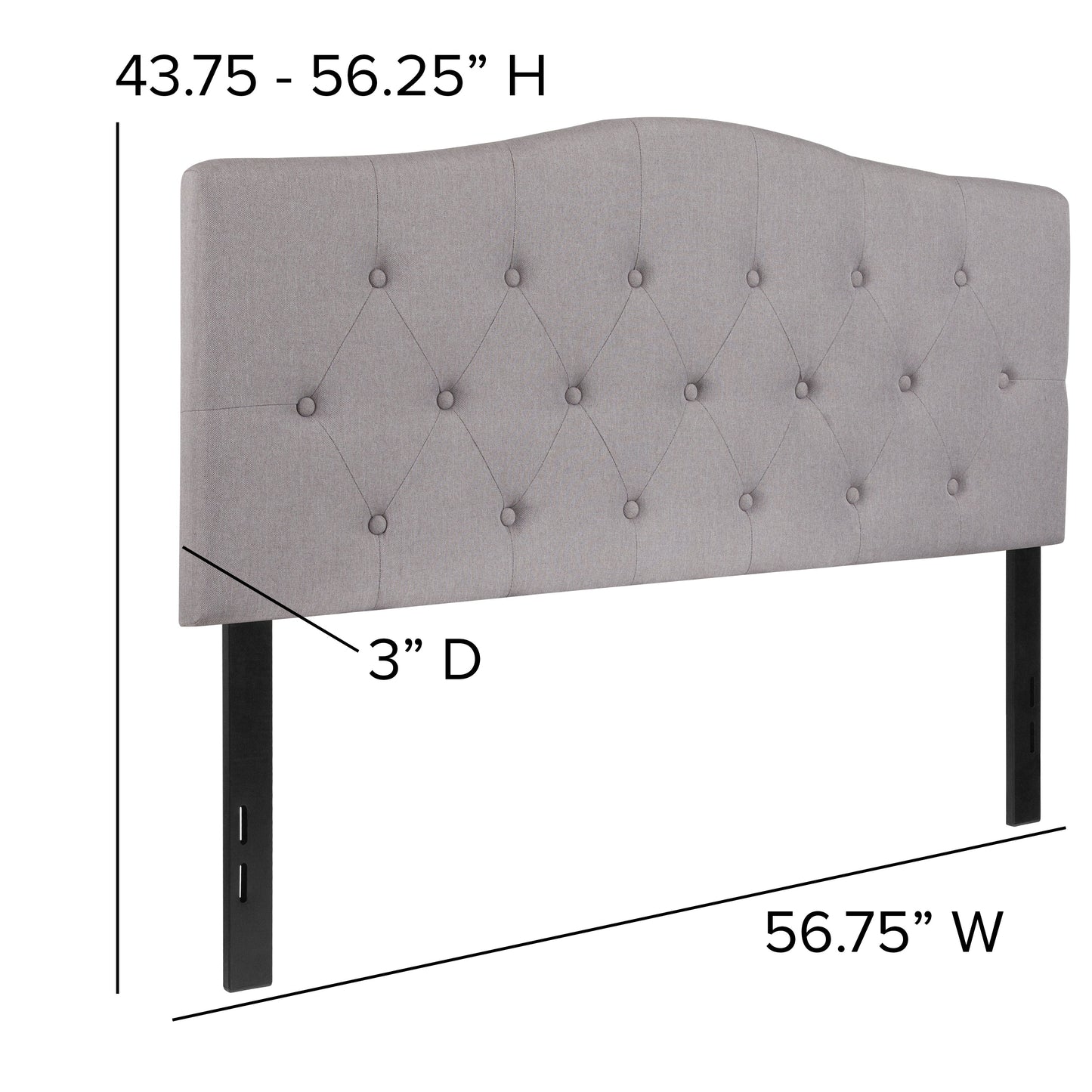 Full Headboard-Gray Fabric HG-HB1708-F-LG-GG