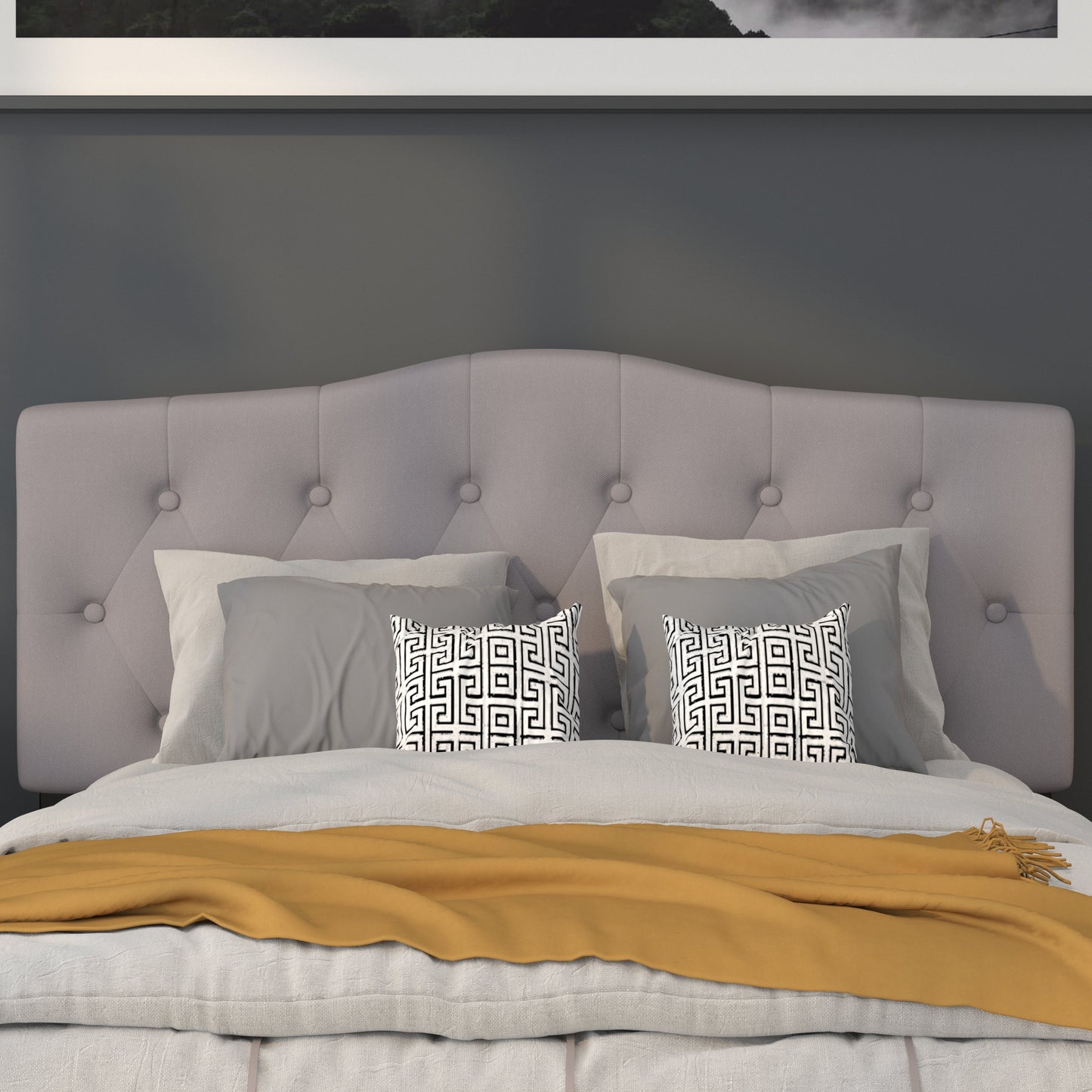 Full Headboard-Gray Fabric HG-HB1708-F-LG-GG