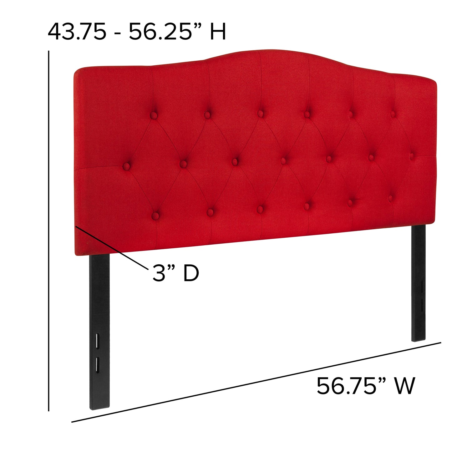 Full Headboard-Red Fabric HG-HB1708-F-R-GG