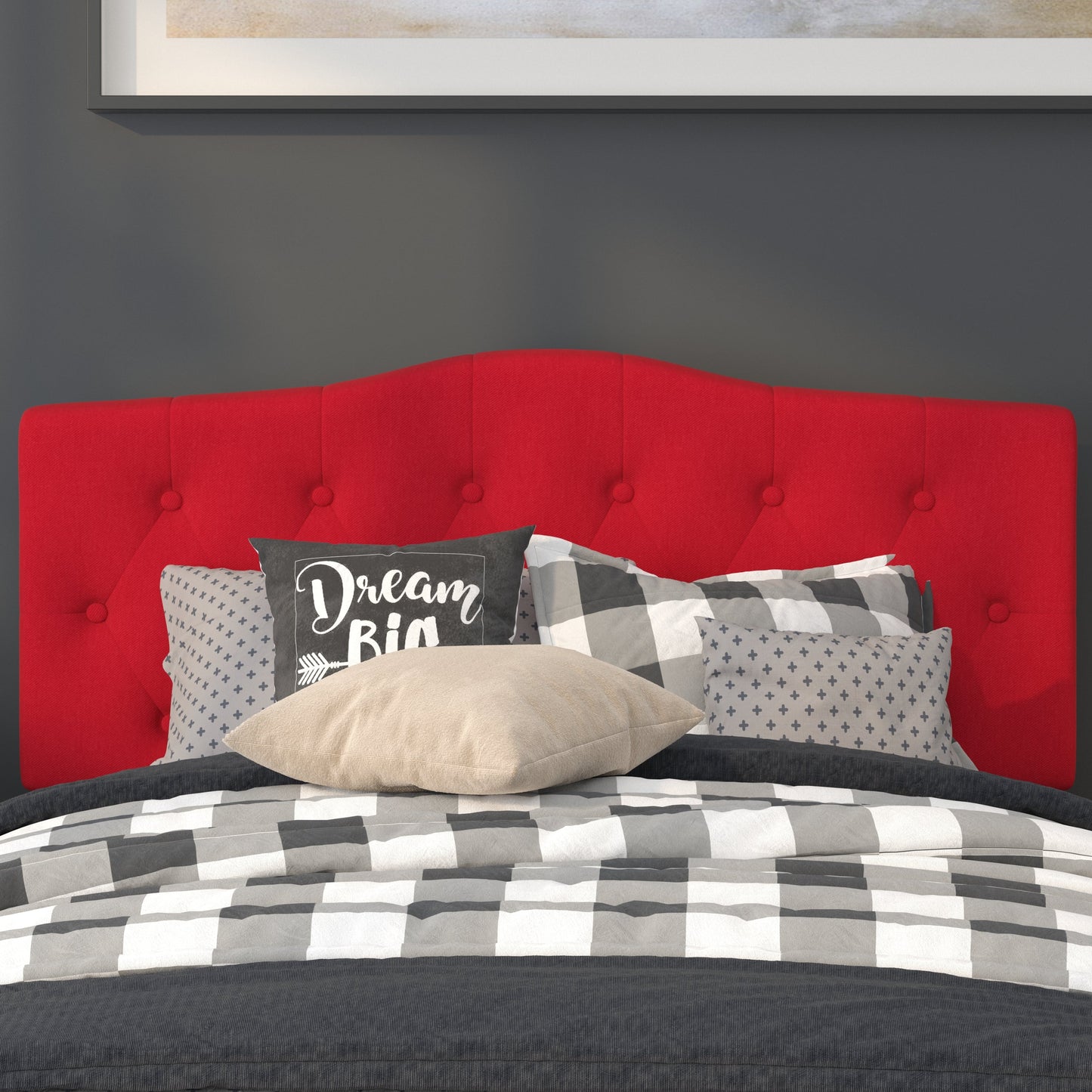 Full Headboard-Red Fabric HG-HB1708-F-R-GG