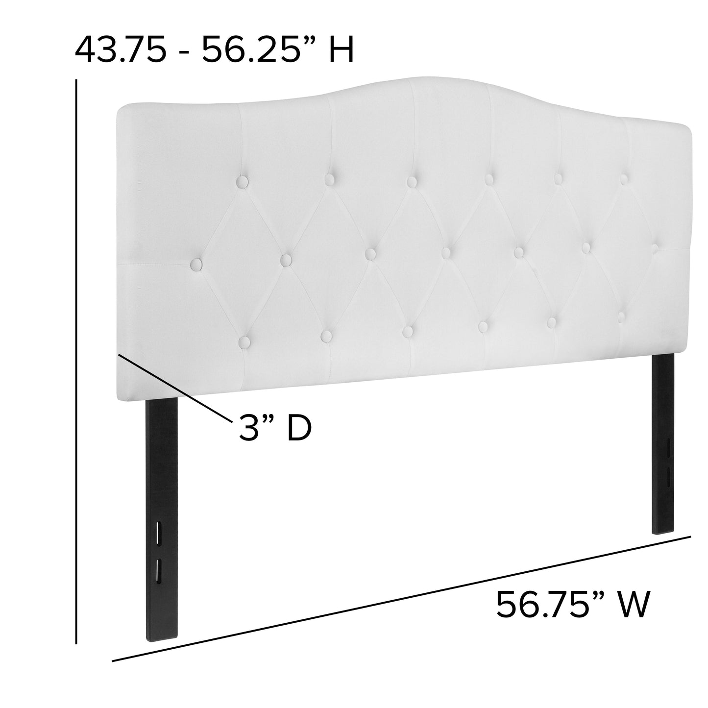 Full Headboard-White Fabric HG-HB1708-F-W-GG