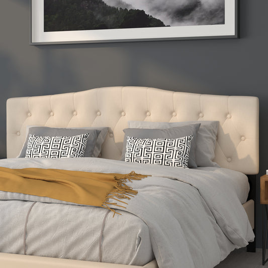 King Headboard-Beige Fabric HG-HB1708-K-B-GG