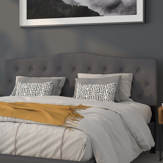 King Headboard-Gray Fabric HG-HB1708-K-DG-GG