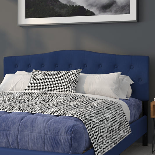 King Headboard-Navy Fabric HG-HB1708-K-N-GG