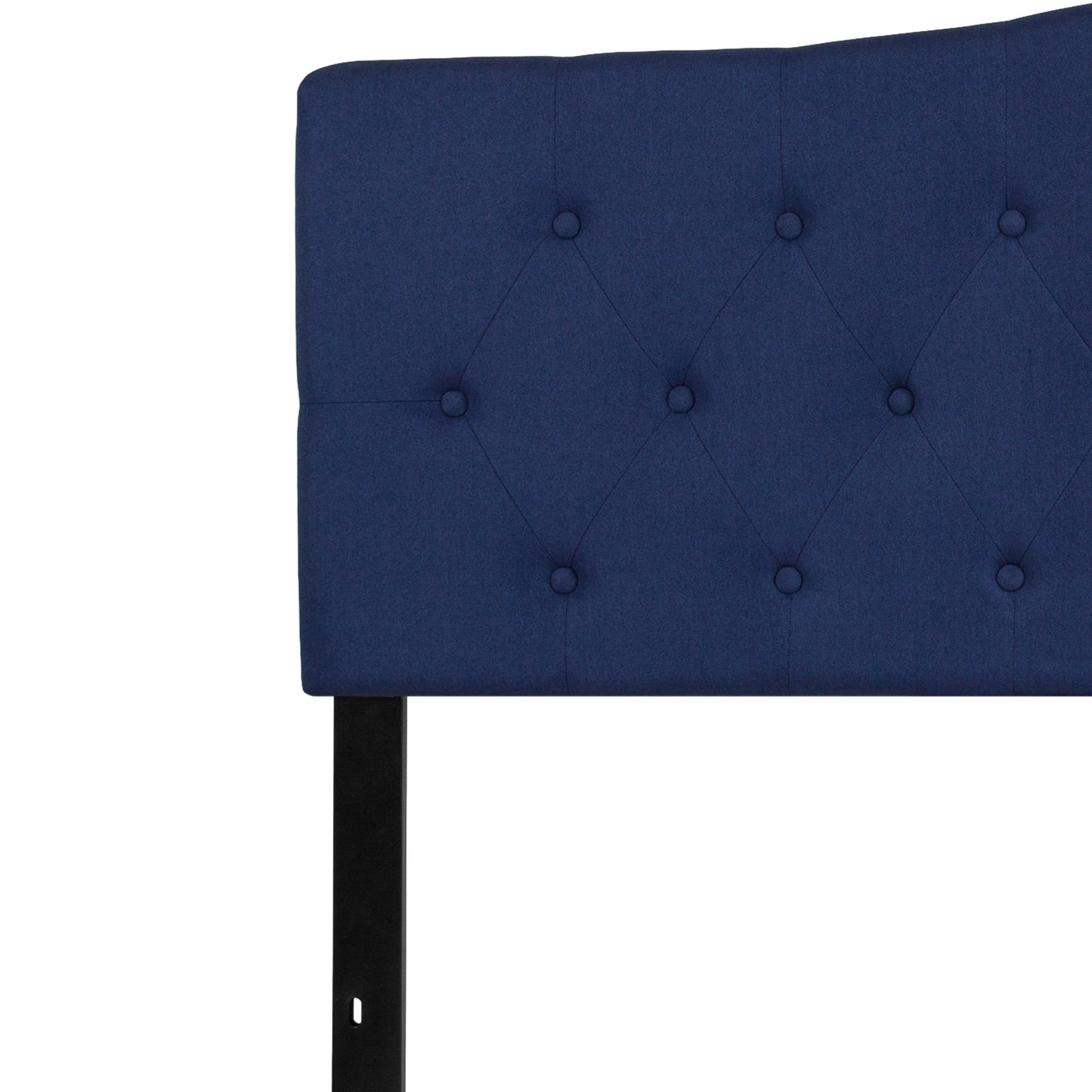 King Headboard-Navy Fabric HG-HB1708-K-N-GG