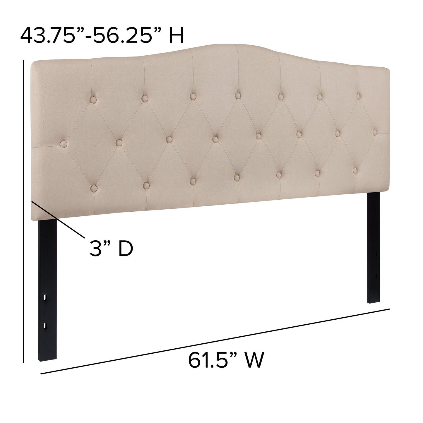 Queen Headboard-Beige Fabric HG-HB1708-Q-B-GG