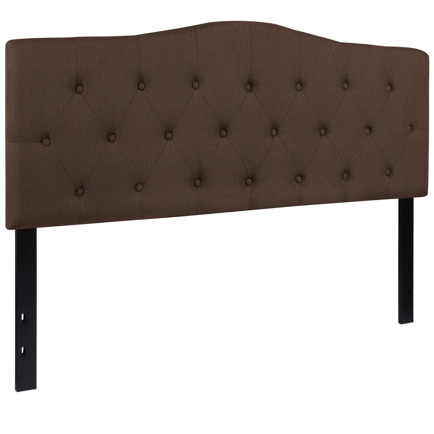 Queen Headboard-Brown Fabric HG-HB1708-Q-DBR-GG