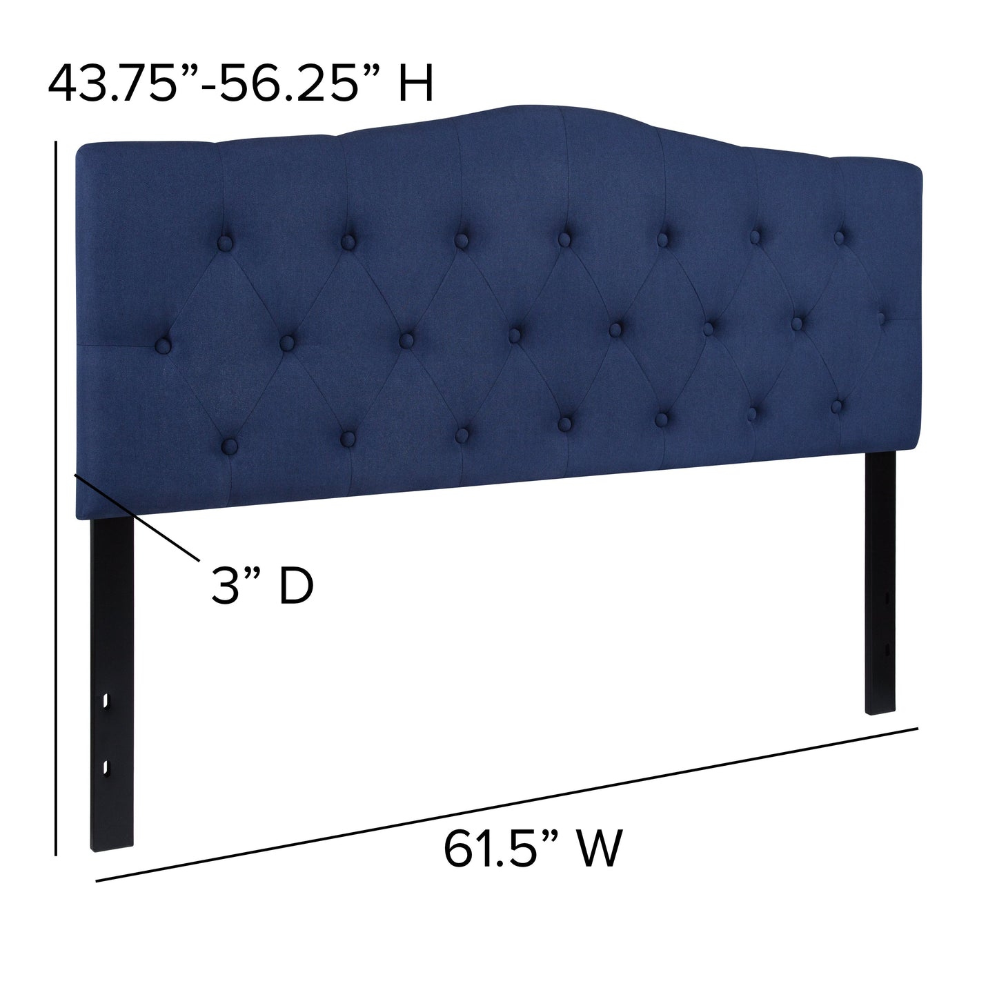 Queen Headboard-Navy Fabric HG-HB1708-Q-N-GG