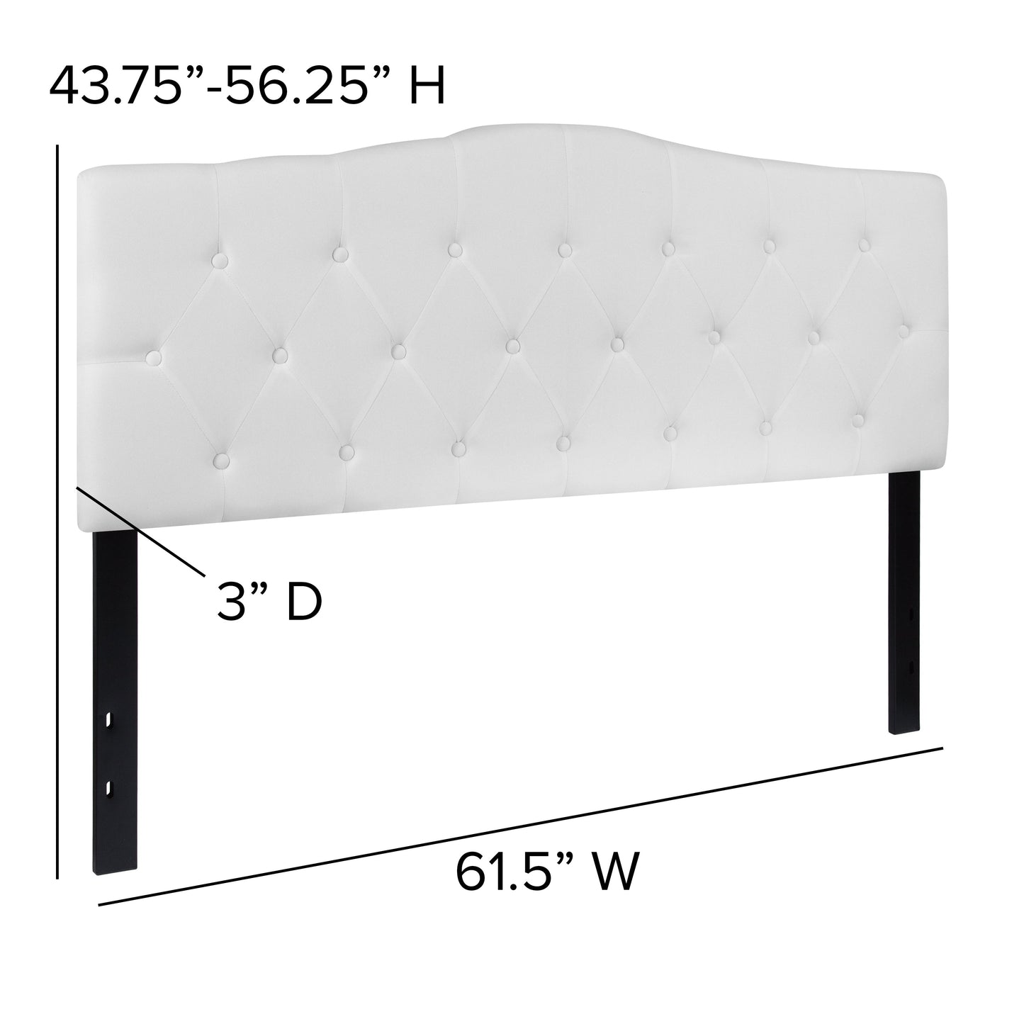 Queen Headboard-White Fabric HG-HB1708-Q-W-GG