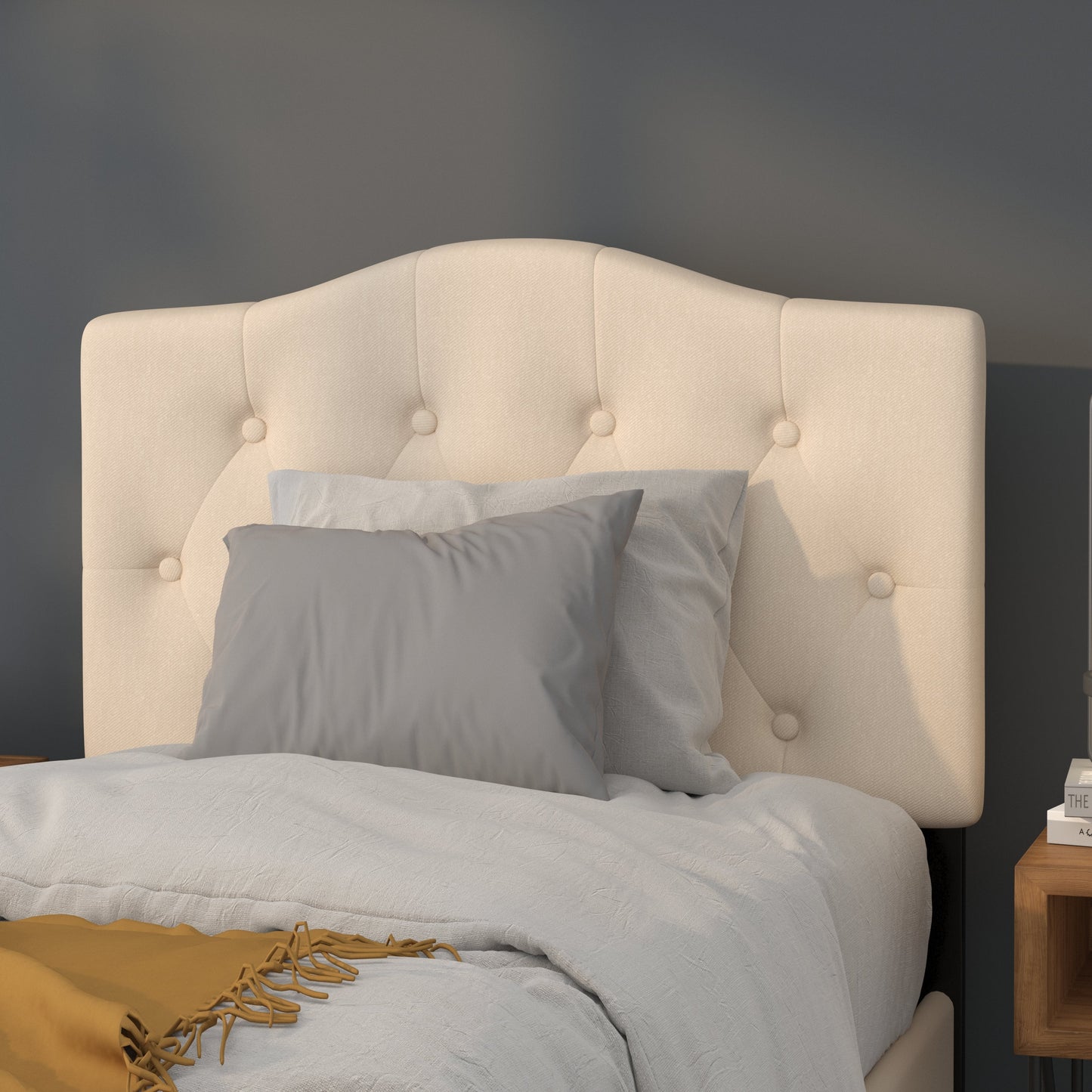 Twin Headboard-Beige Fabric HG-HB1708-T-B-GG