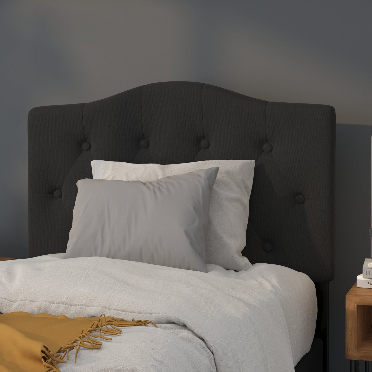 Twin Headboard-Black Fabric HG-HB1708-T-BK-GG