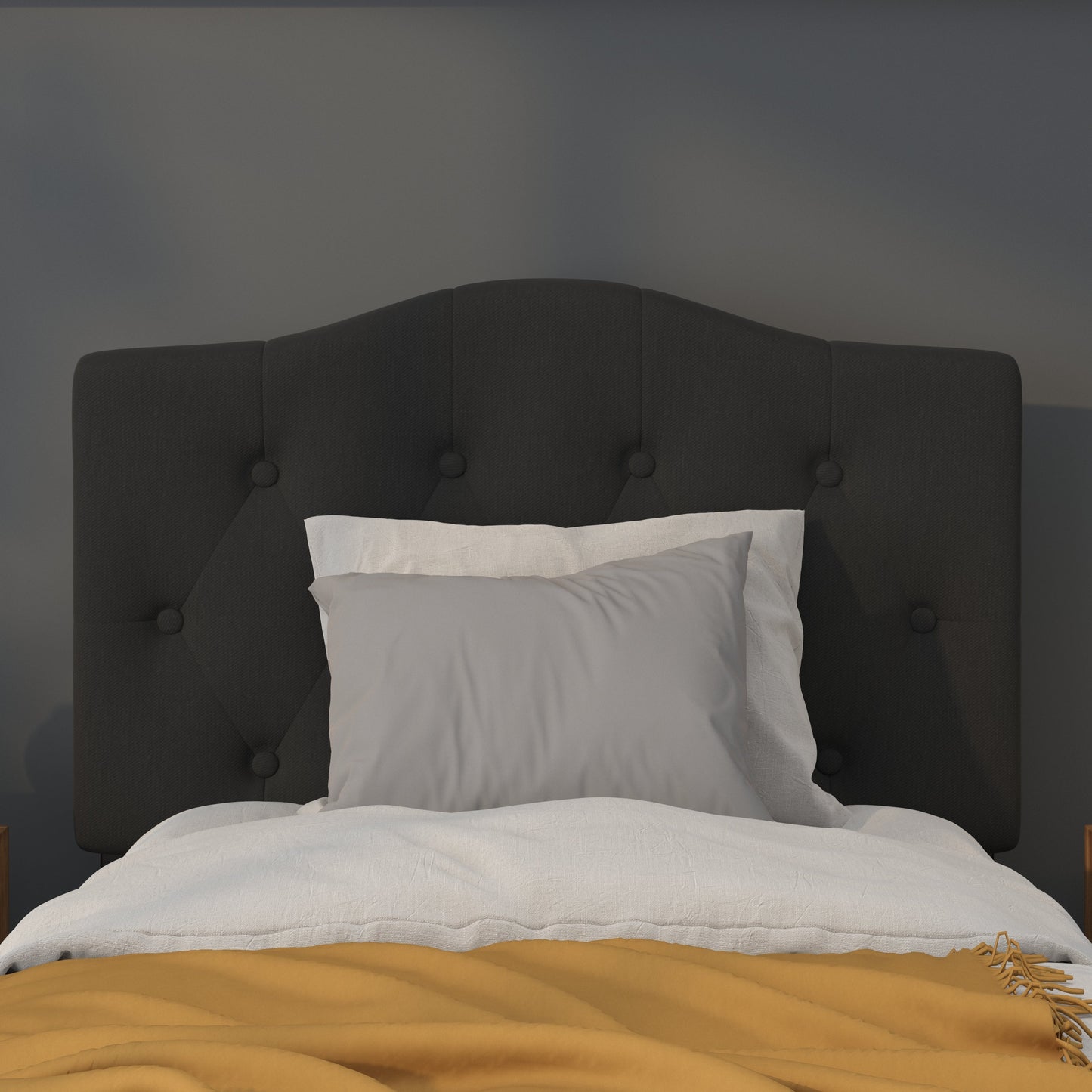 Twin Headboard-Black Fabric HG-HB1708-T-BK-GG