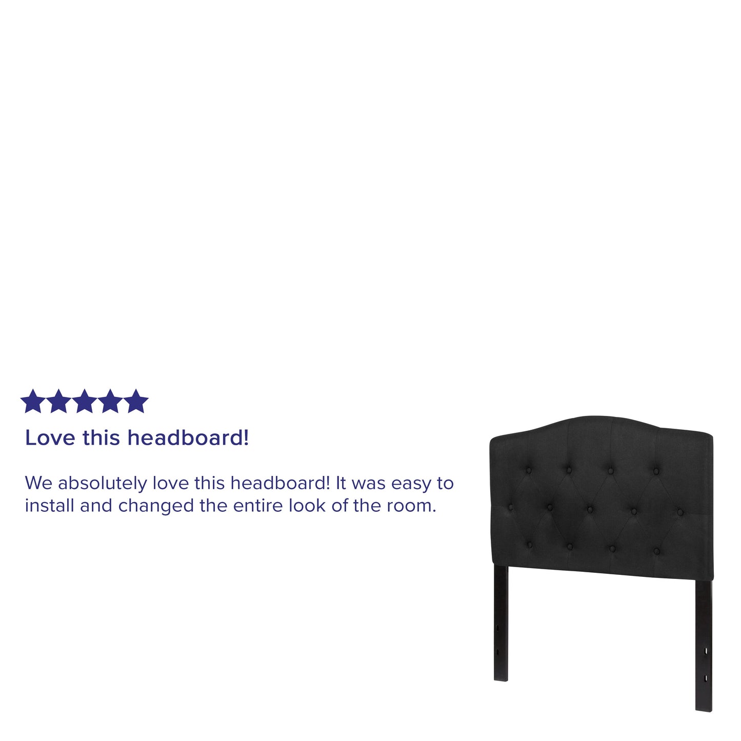 Twin Headboard-Black Fabric HG-HB1708-T-BK-GG