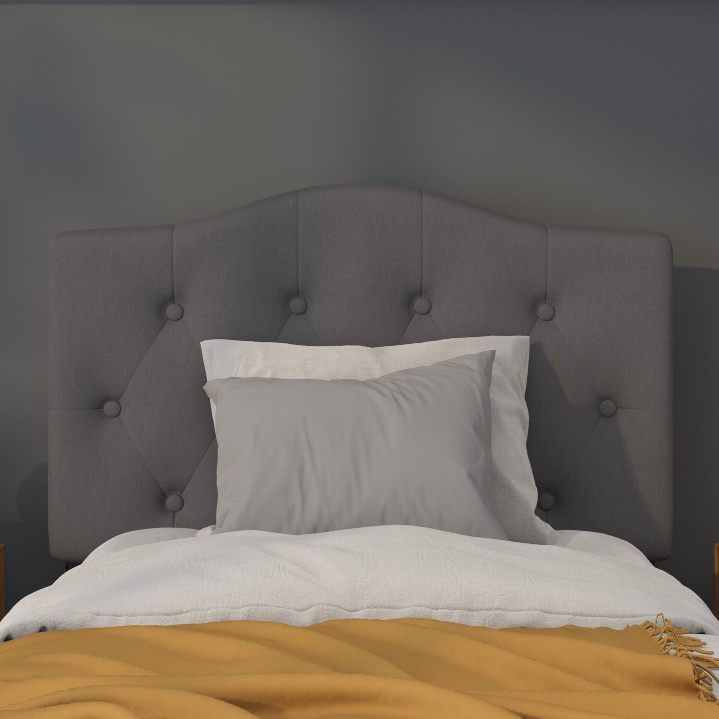 Twin Headboard-Gray Fabric HG-HB1708-T-DG-GG