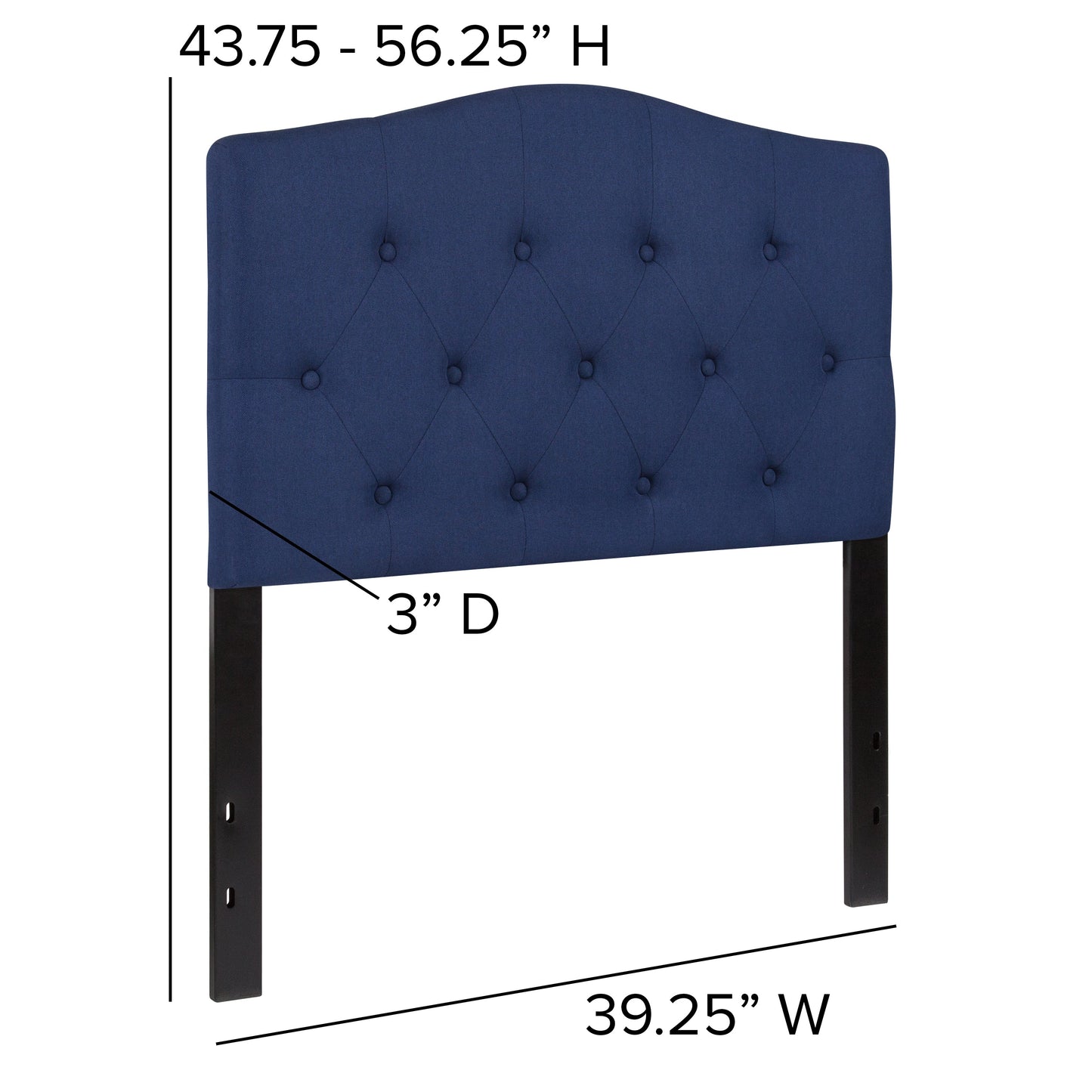 Twin Headboard-Navy Fabric HG-HB1708-T-N-GG