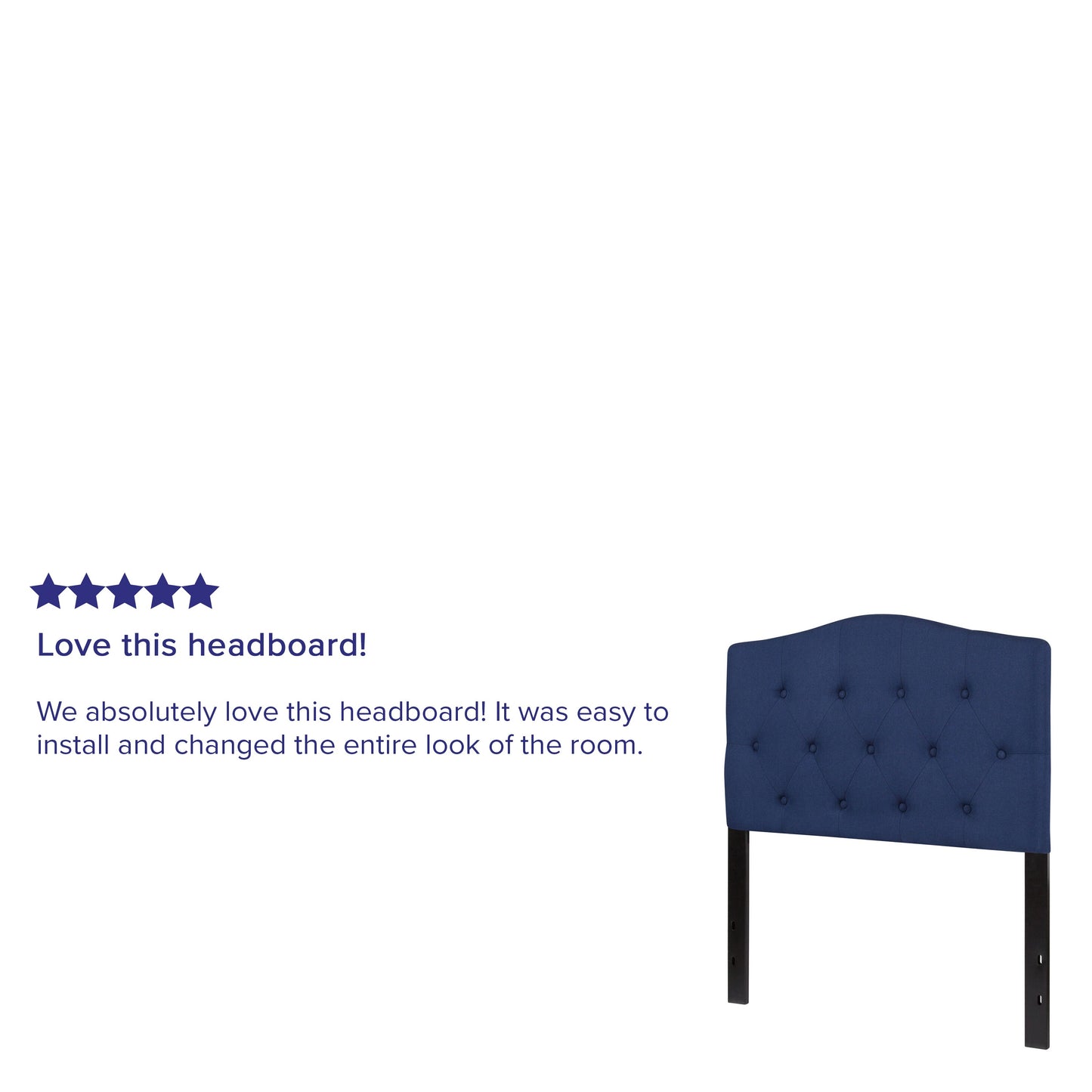 Twin Headboard-Navy Fabric HG-HB1708-T-N-GG