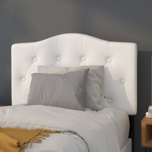 Twin Headboard-White Fabric HG-HB1708-T-W-GG