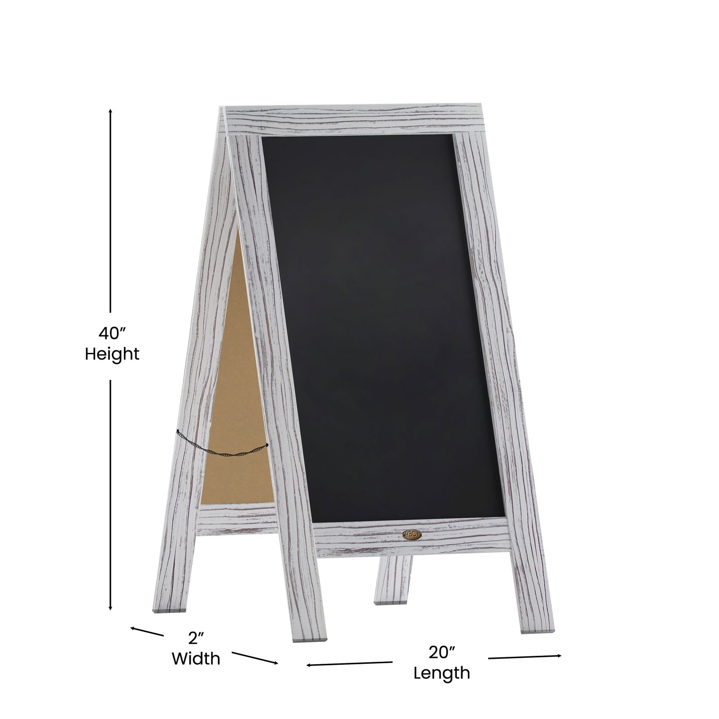 Whitewashed Chalkboard Set HGWA-GD1I-CRE8-842315-GG