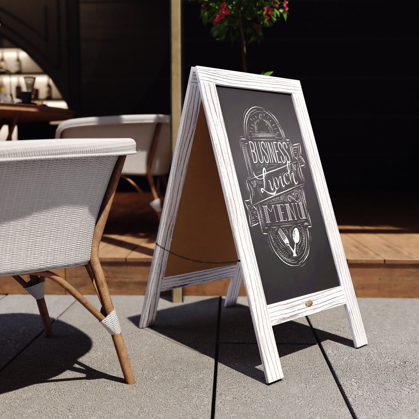 Whitewashed Chalkboard Set HGWA-GD1I-CRE8-842315-GG