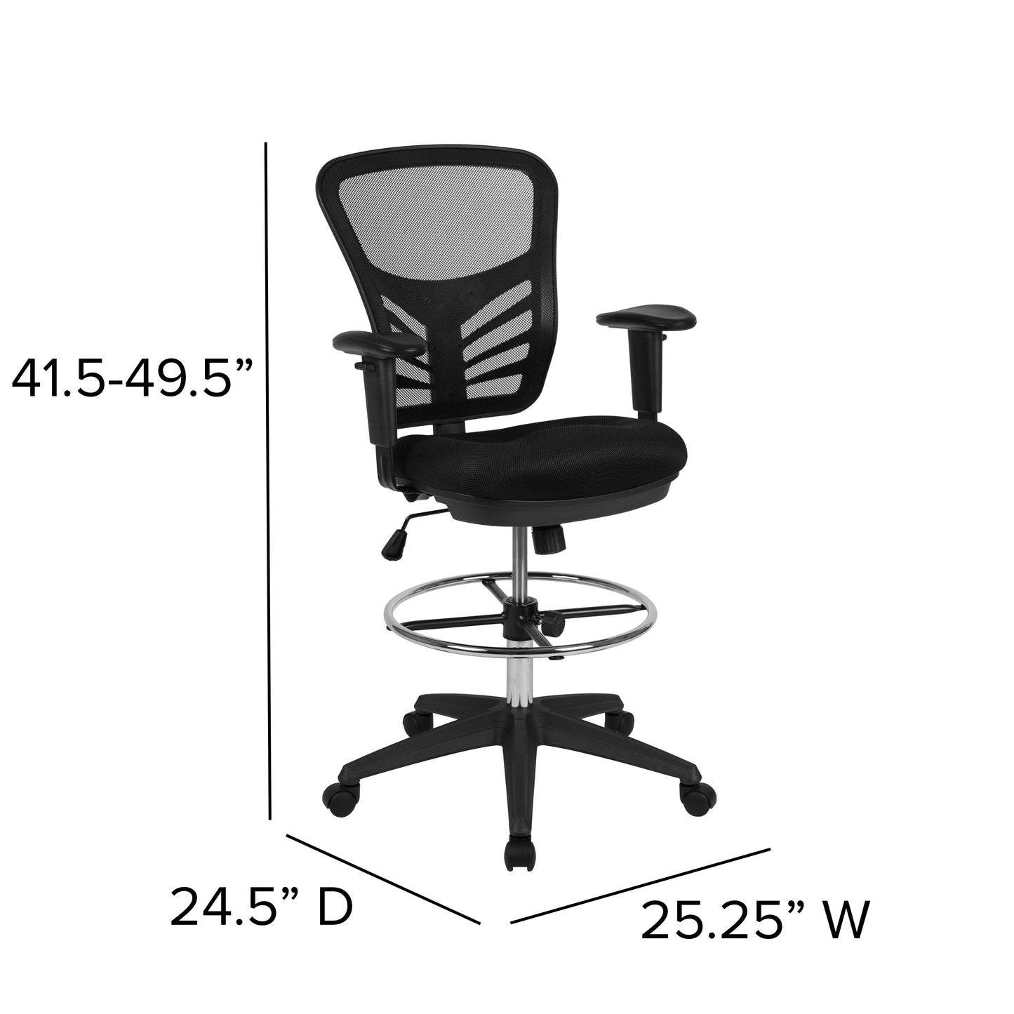 Black Draft Chair-Black Frame HL-0001-1CBLACK-GG