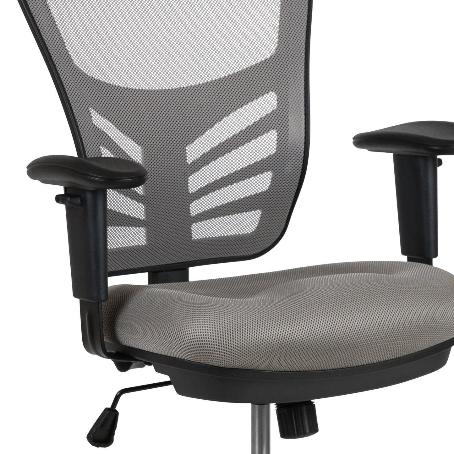 Gray Draft Chair-Black Frame HL-0001-1CBLACK-LTGY-GG