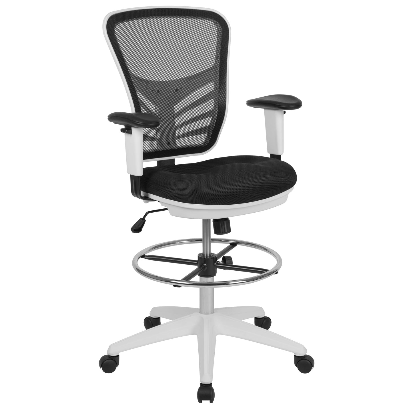 Black Draft Chair-White Frame HL-0001-1CWHITE-GG