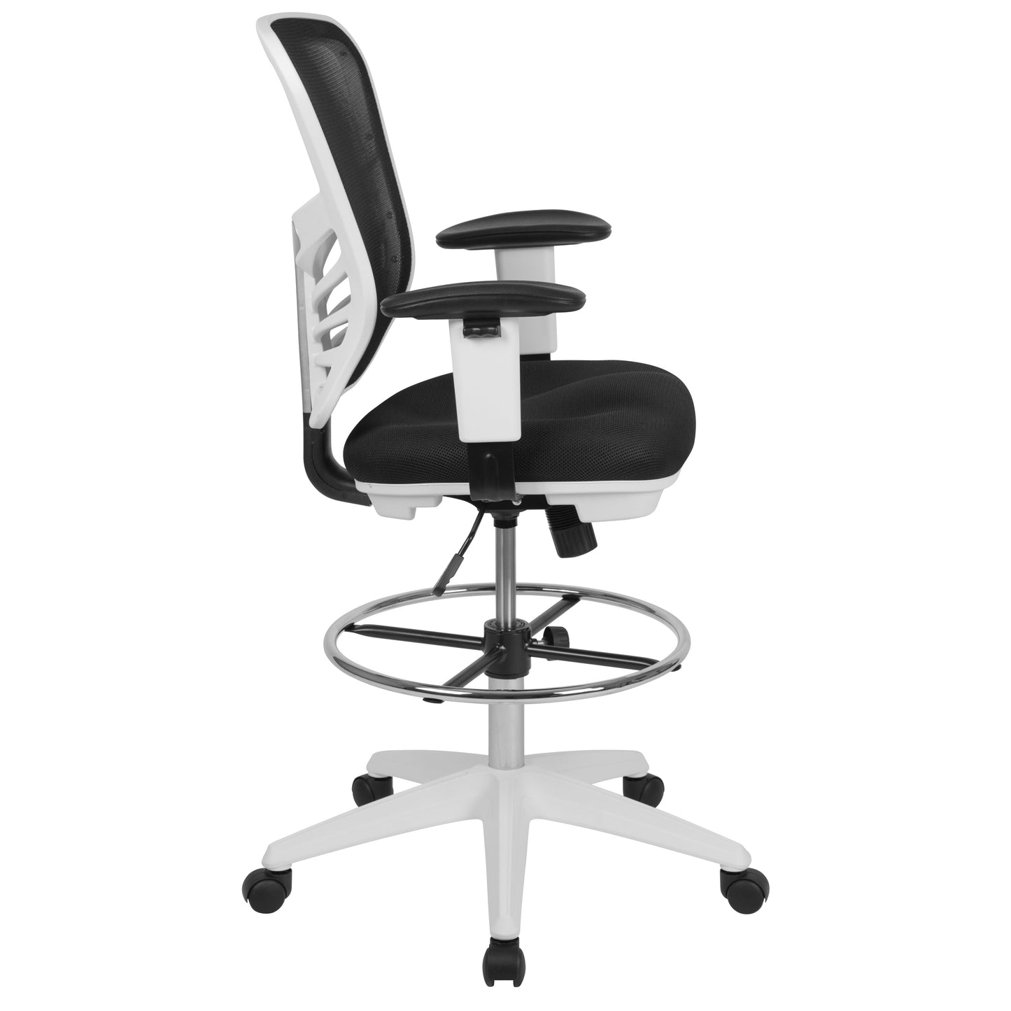 Black Draft Chair-White Frame HL-0001-1CWHITE-GG