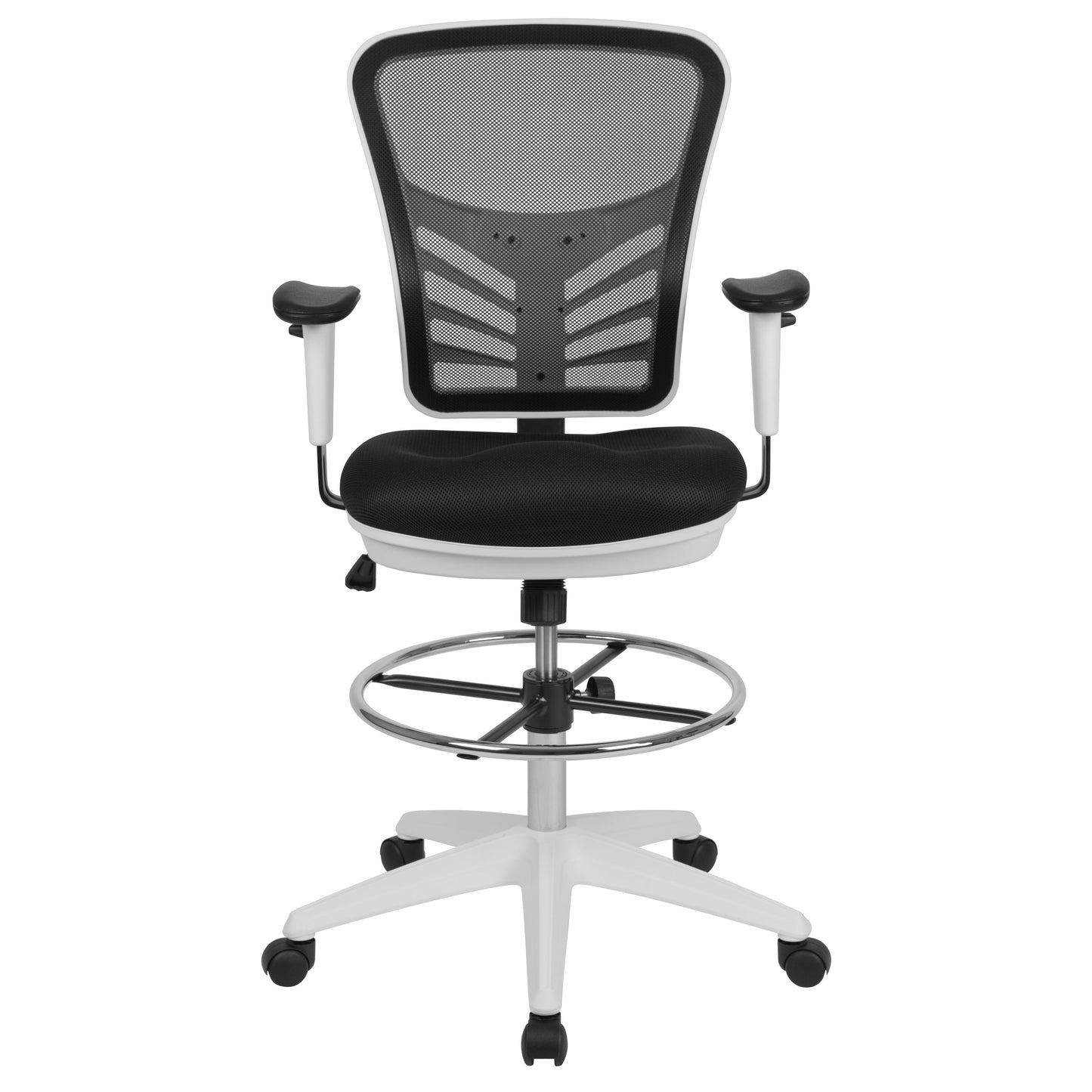 Black Draft Chair-White Frame HL-0001-1CWHITE-GG