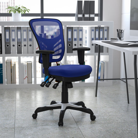 Blue Mid-Back Mesh Chair HL-0001-BL-GG