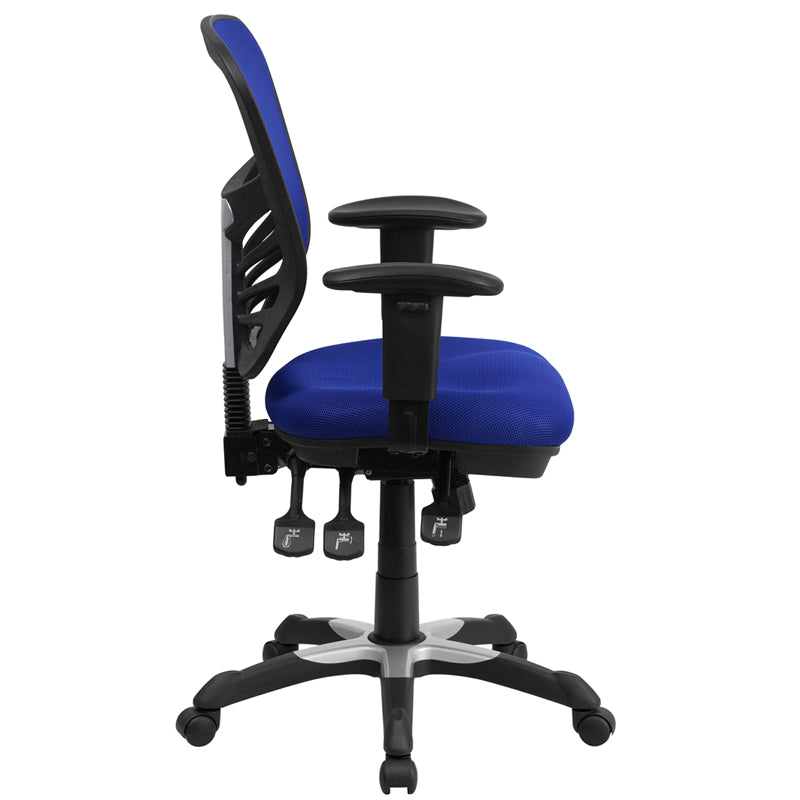 Blue Mid-Back Mesh Chair HL-0001-BL-GG