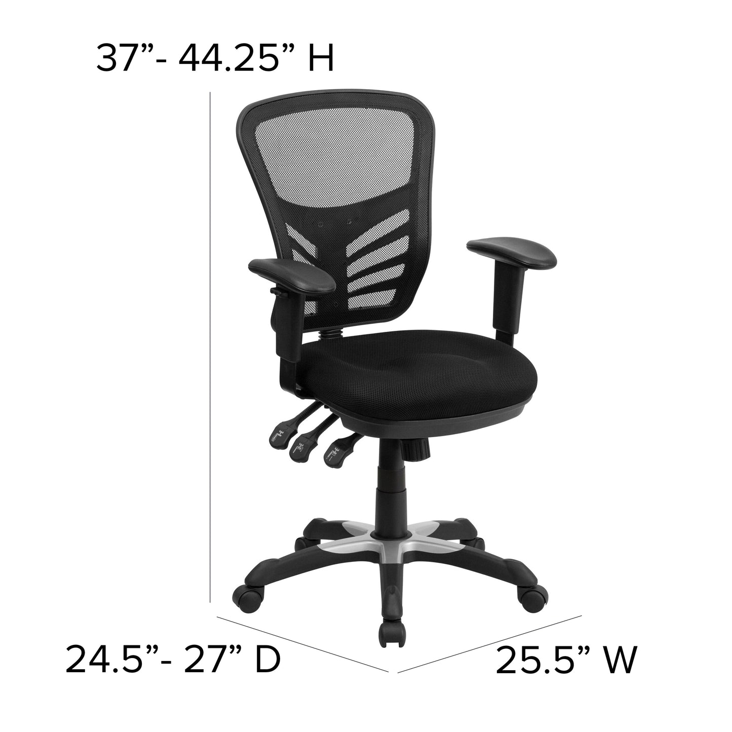 Black Mid-Back Mesh Chair HL-0001-GG