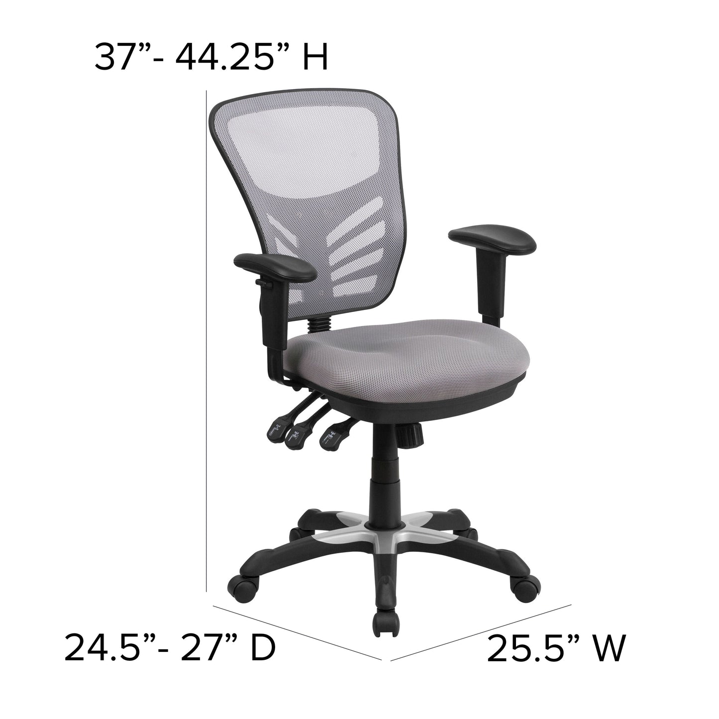 Gray Mid-Back Mesh Chair HL-0001-GY-GG