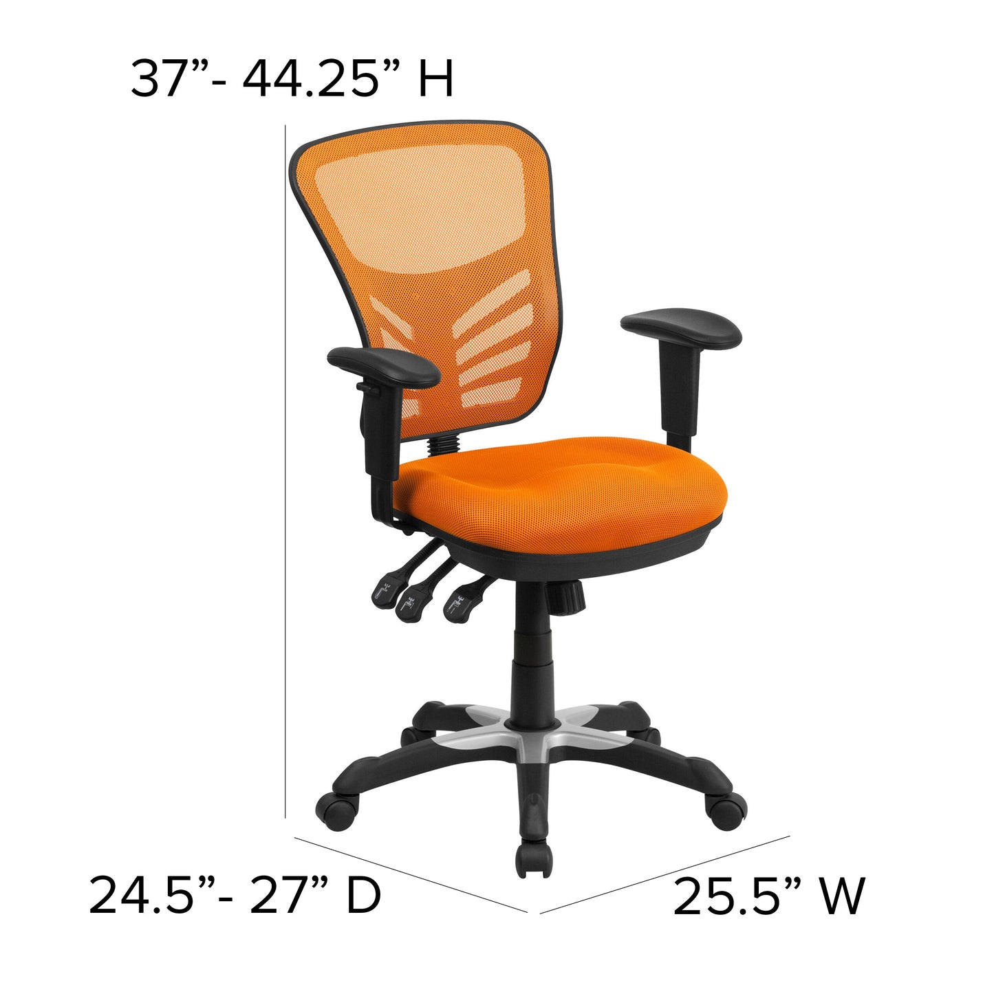 Orange Mid-Back Mesh Chair HL-0001-OR-GG