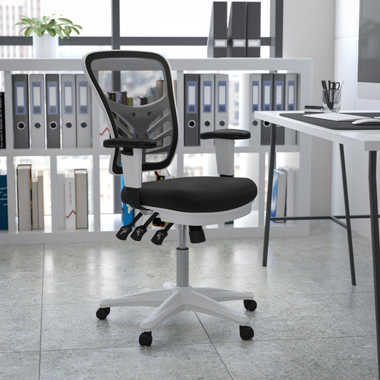 Black/White Mesh Office Chair HL-0001-WH-BK-GG