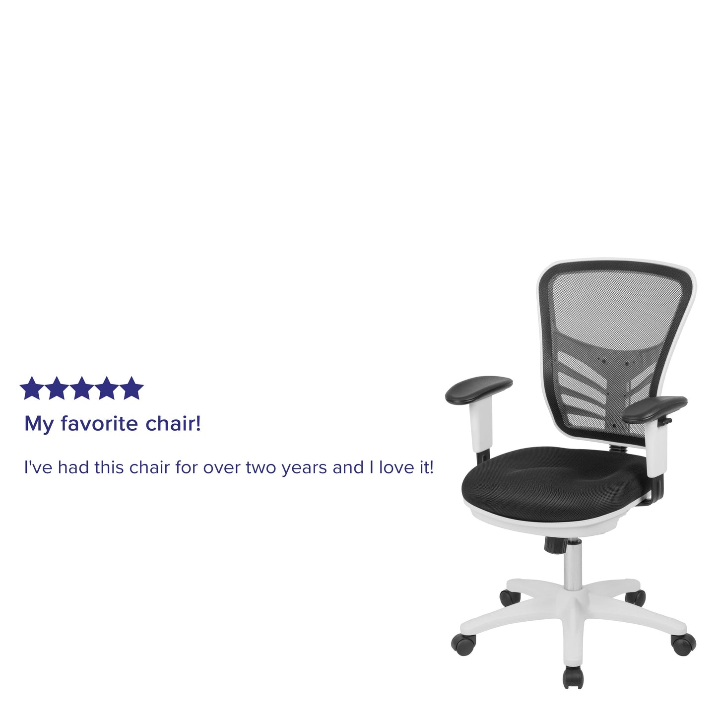 Black/White Mesh Office Chair HL-0001-WH-BK-GG