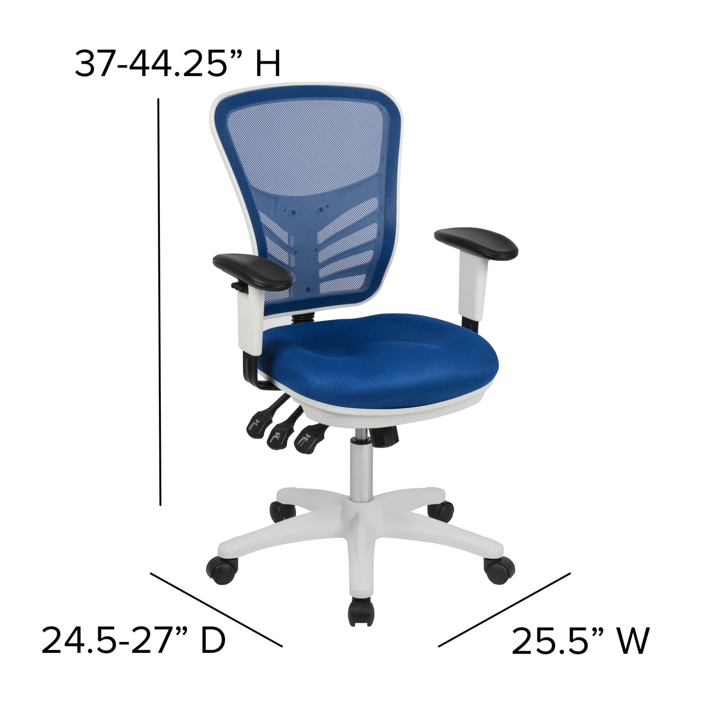 Blue/White Mesh Office Chair HL-0001-WH-BLUE-GG