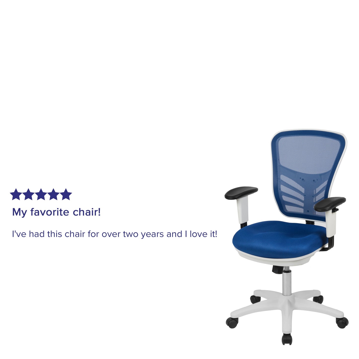 Blue/White Mesh Office Chair HL-0001-WH-BLUE-GG