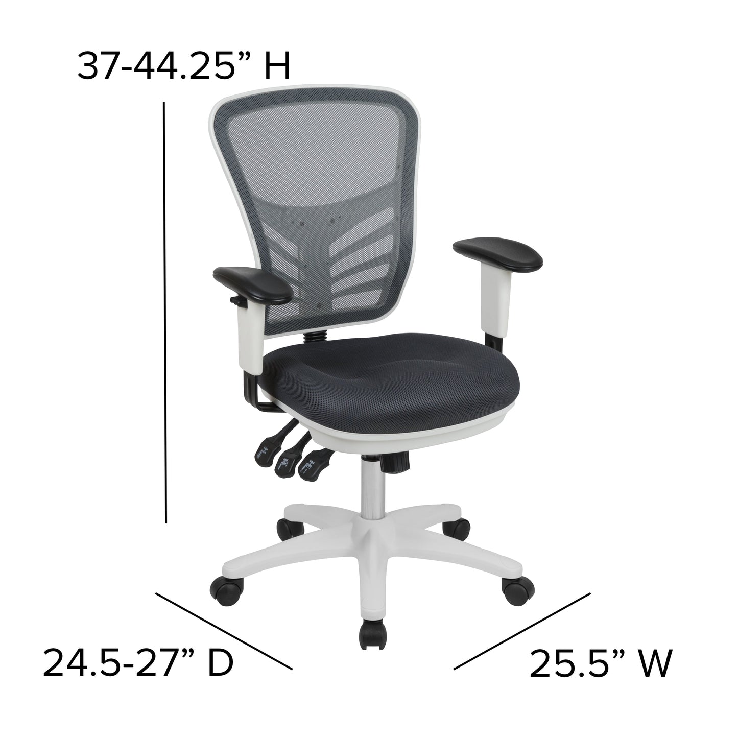 Gray/White Mesh Office Chair HL-0001-WH-DKGY-GG