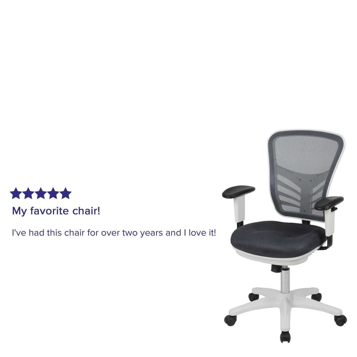 Gray/White Mesh Office Chair HL-0001-WH-DKGY-GG