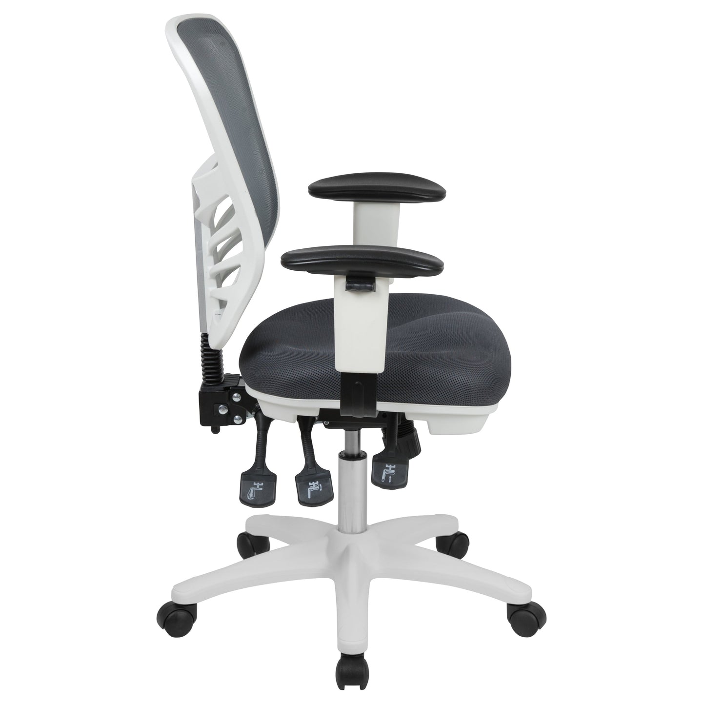 Gray/White Mesh Office Chair HL-0001-WH-DKGY-GG