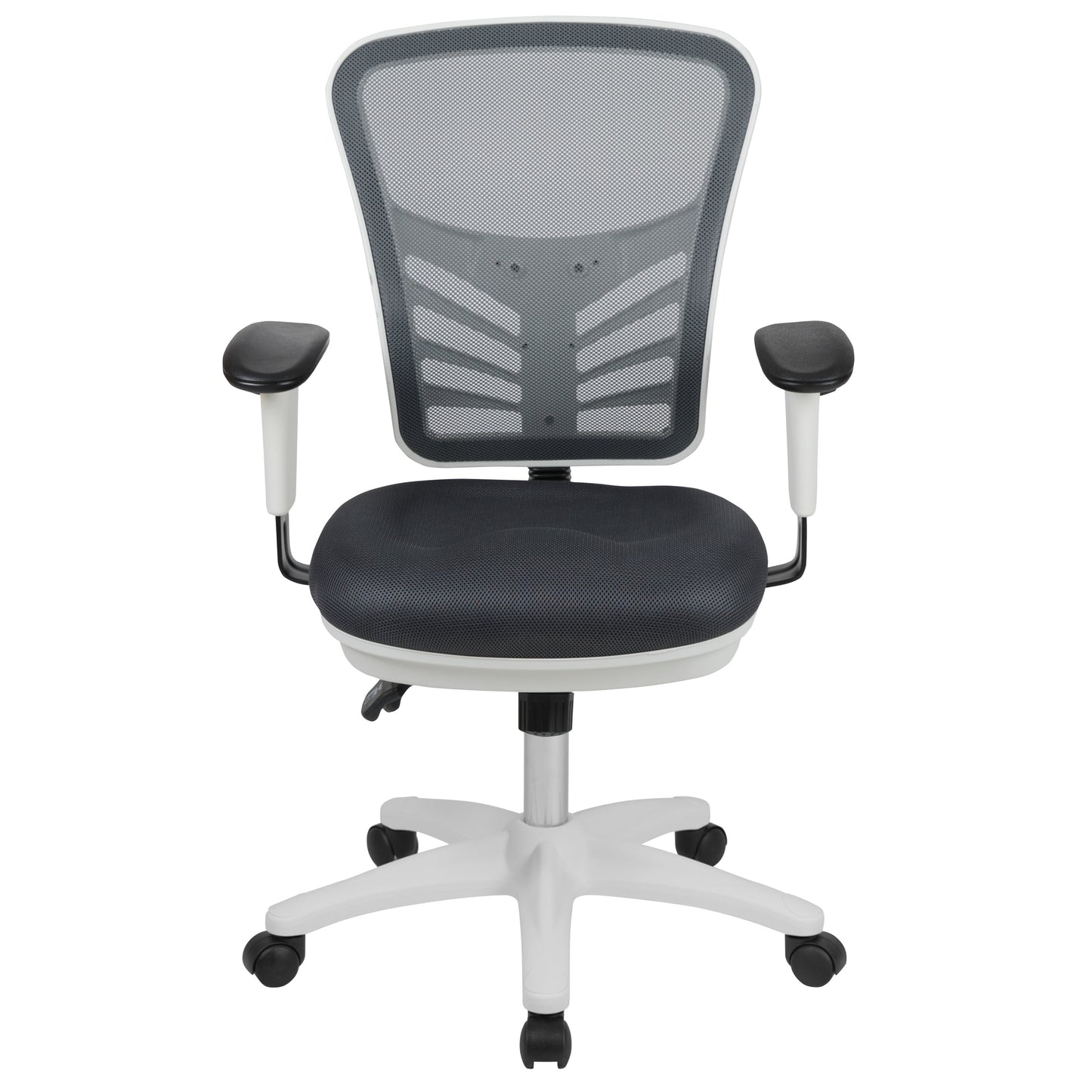 Gray/White Mesh Office Chair HL-0001-WH-DKGY-GG