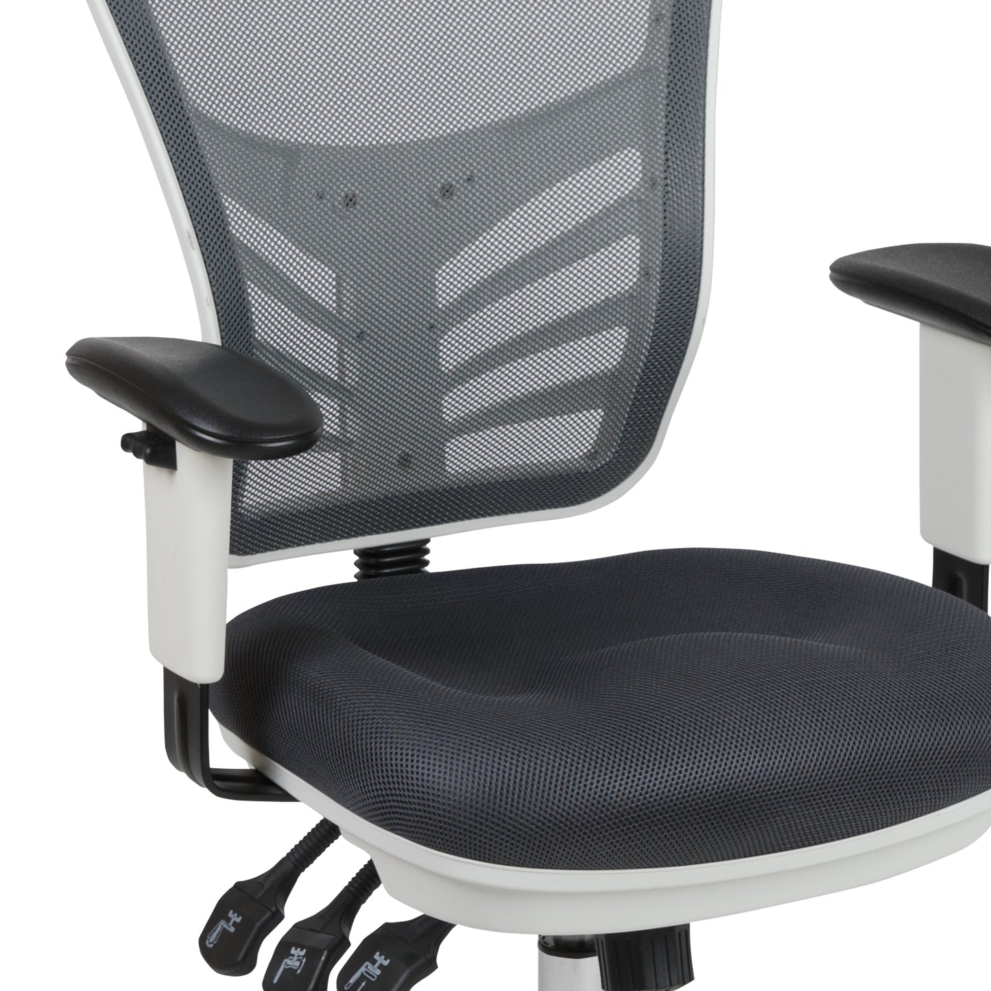 Gray/White Mesh Office Chair HL-0001-WH-DKGY-GG